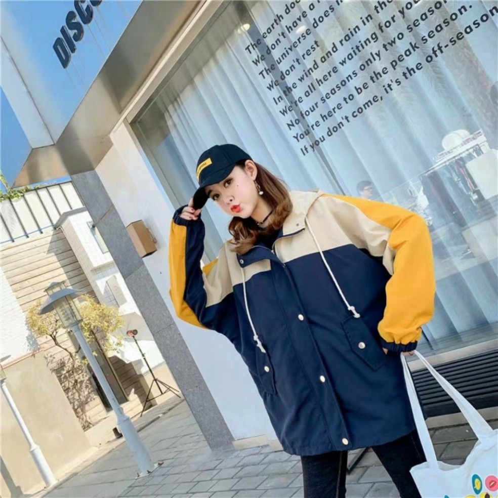 Áo khoác dù phối màu KD9 có nón, form unisex cho nam và nữ, kiểu dáng Hàn Quốc hiện đại, trẻ trung, tinh tế