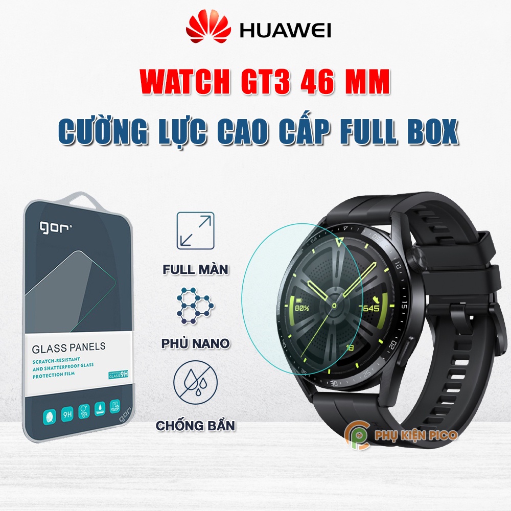 Cường lực Huawei Watch GT3 46mm full màn hình chính hãng Gor - Dán màn hình đồng hồ Huawei Watch GT3 46mm