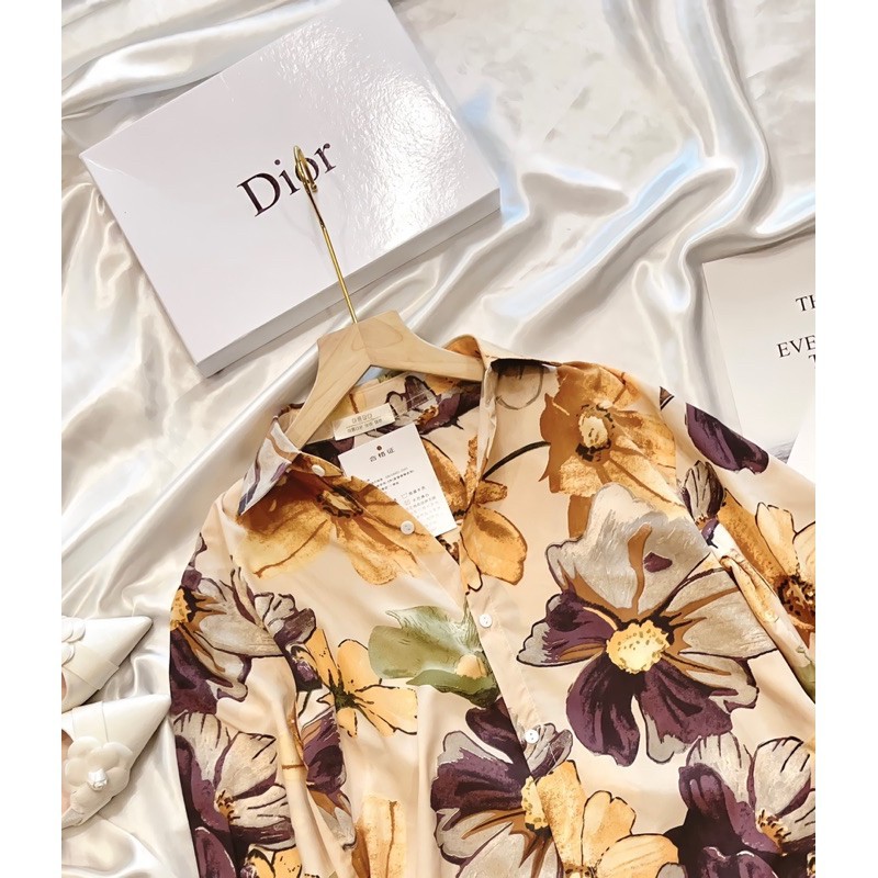 Sơ mi nữ dãi tay hoa vàng Vintage chất đẹp ZuLyShop | BigBuy360 - bigbuy360.vn