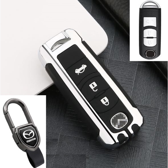 Vỏ ốp chìa khoá xe hơi - ô tô Mazda CX5 , Mazda6 ,2, fomr 3 nút cao su