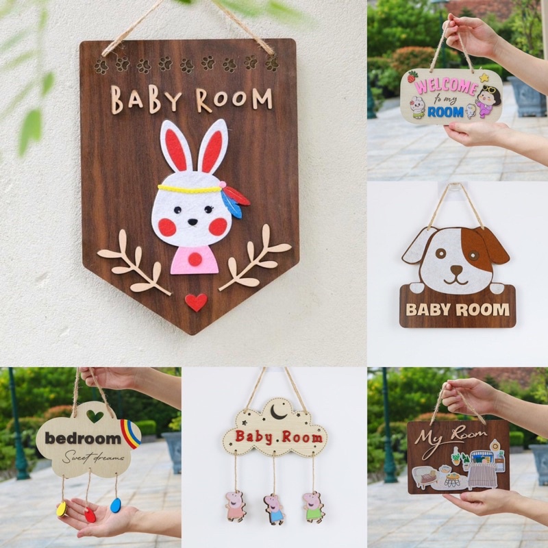 Bảng gỗ decor trang trí phòng ngủ cho bé trai bé gái dễ thương và làm quà tặng