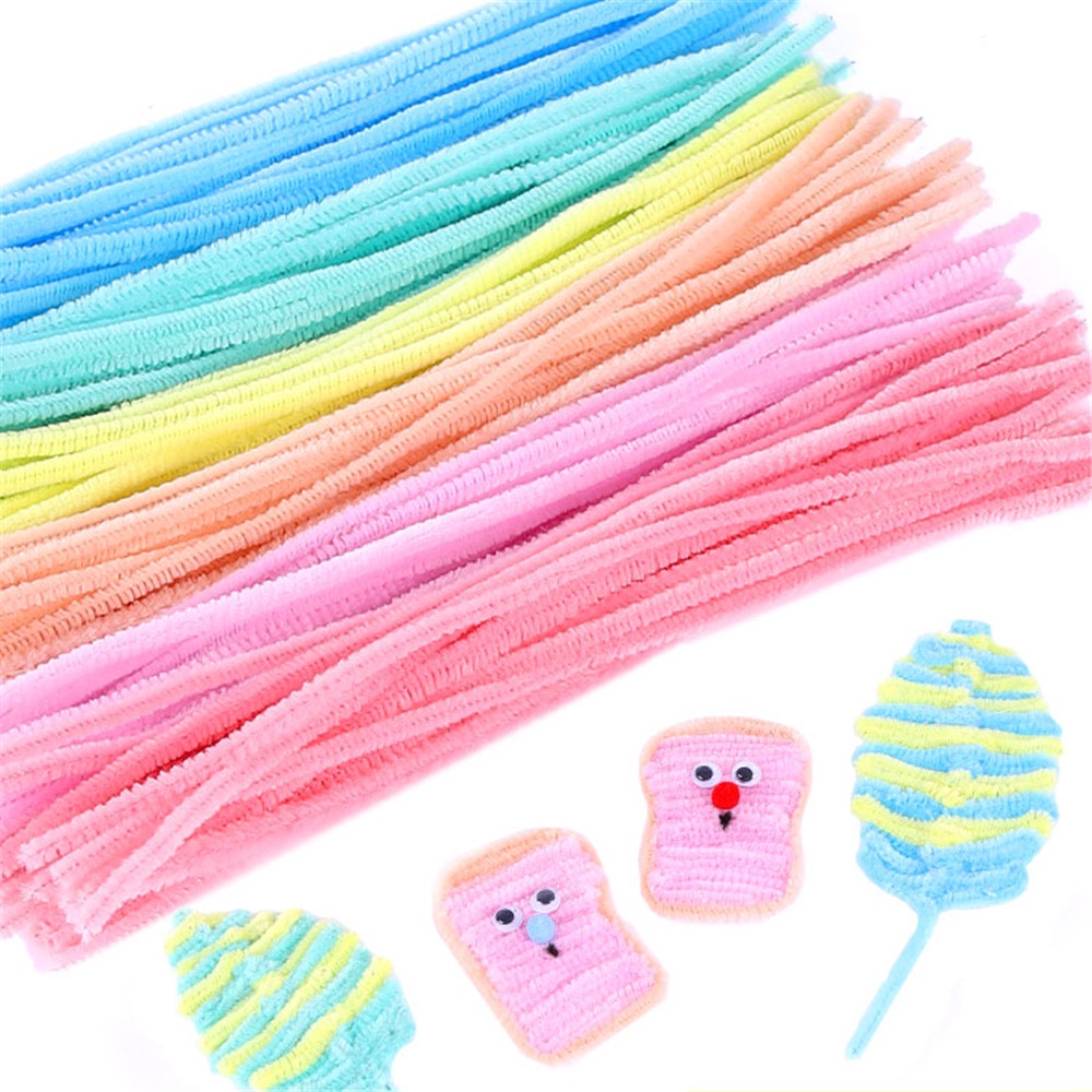 Set 100 Thanh Xoắn Bằng Bông Hoa Màu Sắc Macaron Dùng Làm Đồ Thủ Công DIY