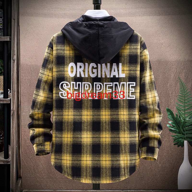 Áo Khoác Sơ Mi Kẻ Ô Vuông Có Mũ Trùm Đầu Phong Cách Hàn Quốc Dễ Phối Đồ Cho Nam | BigBuy360 - bigbuy360.vn