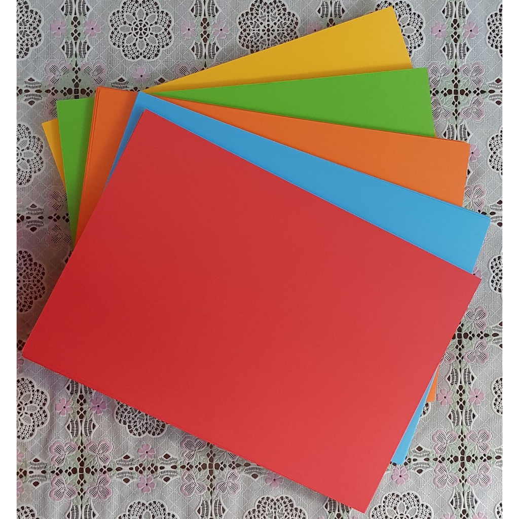 Giấy bìa màu A4 160gsm - 100 tờ - trộn 5 màu