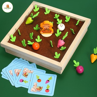 [HỮU ÍCH] Đồ Chơi Gỗ Montessori Rèn Luyện Khả Năng Ghi Nhớ Cho Bé Mô Phỏng Trò Chơi Trồng Cây Và Nấu Ăn - Memory Game