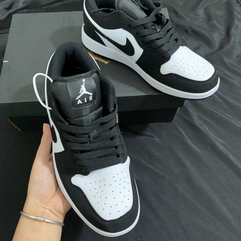 Giầy Jordan 1 đen trắng thấp hàng cao cấp fullbox