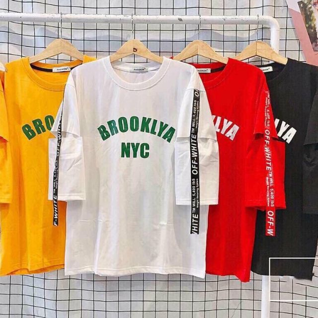 Áo thun rách tay NYC chất da cá