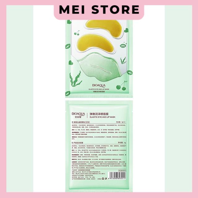 Set Cặp Mặt Nạ Mắt & Môi BIOAQUA Dưỡng Ẩm Làm Mờ Quầng Thâm Trẻ Hóa Làn Da, Giúp Tăng Collagen