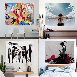 [Tặng kèm móc treo] Tranh vải treo tường trang trí phòng, thảm decor in hình one piece anime độc đáo