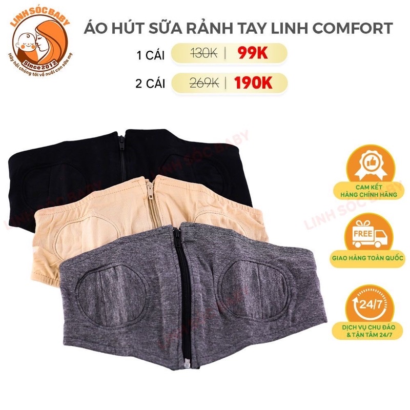 Áo hút sữa rảnh tay Linh Comfort | Giữ bình hút sữa, Freesize, chất liệu cotton mềm mại, co dãn tốt