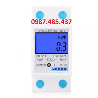 Công tơ điện tử 220v - 60A Nakasi Đồng hồ đo công suất Kwh loại tốt