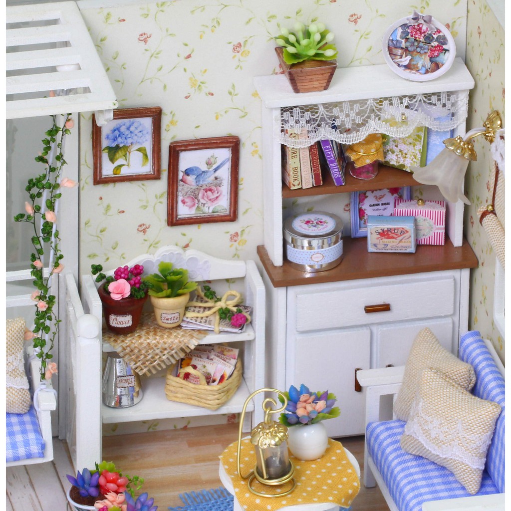 Nhà Búp Bê DIY - Cute Room H013 ( Tặng Mica + Keo)