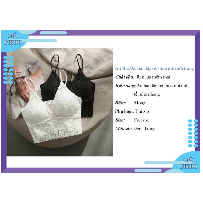 [Mã FAMAYWA giảm 10K đơn 50K] [CHỌN QUÀ] Áo Bra 2 dây 🌸 ren hoa nhí 🌸 cao cấp croptop | BigBuy360 - bigbuy360.vn