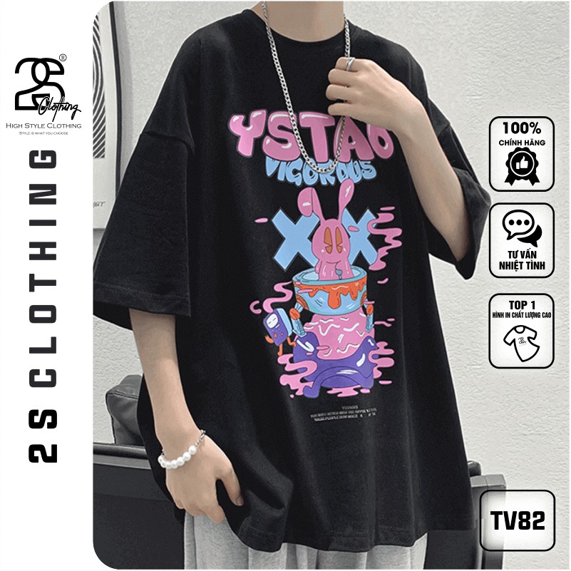 Áo Oversize 2s Clothing Áo Form Rộng Thun Nam Basic Streetwear Cotton Oversize Giá Rẻ In Bad Rabbit TV82