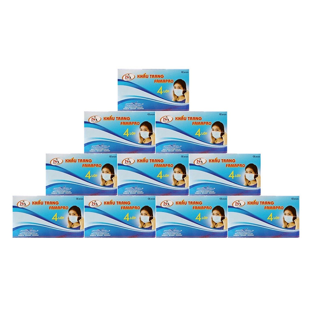 Hộp 50 Cái Khẩu Trang Y Tế 4 Lớp Nam Anh Xanh