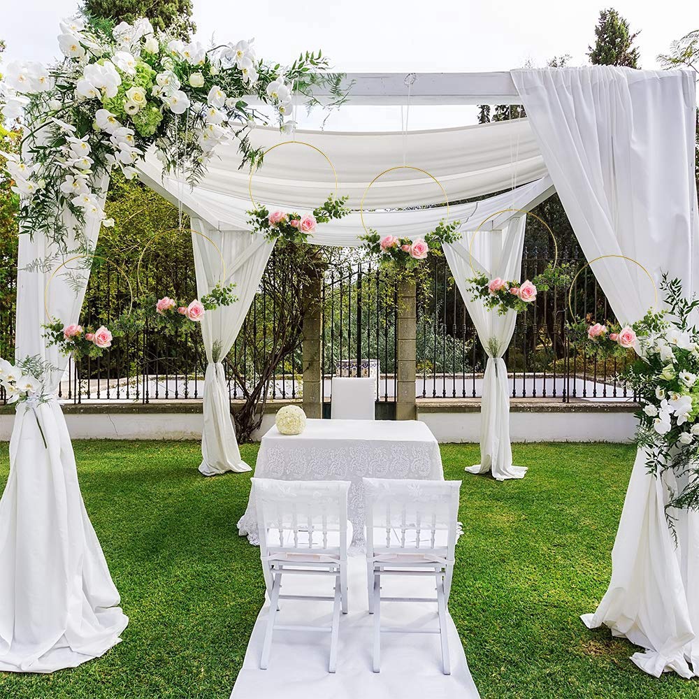 Vòng Dream Catcher Bằng Sắt Màu Vàng Kim 15-40cm Tự Làm Vòng Hoa Trang Trí Đám Cưới