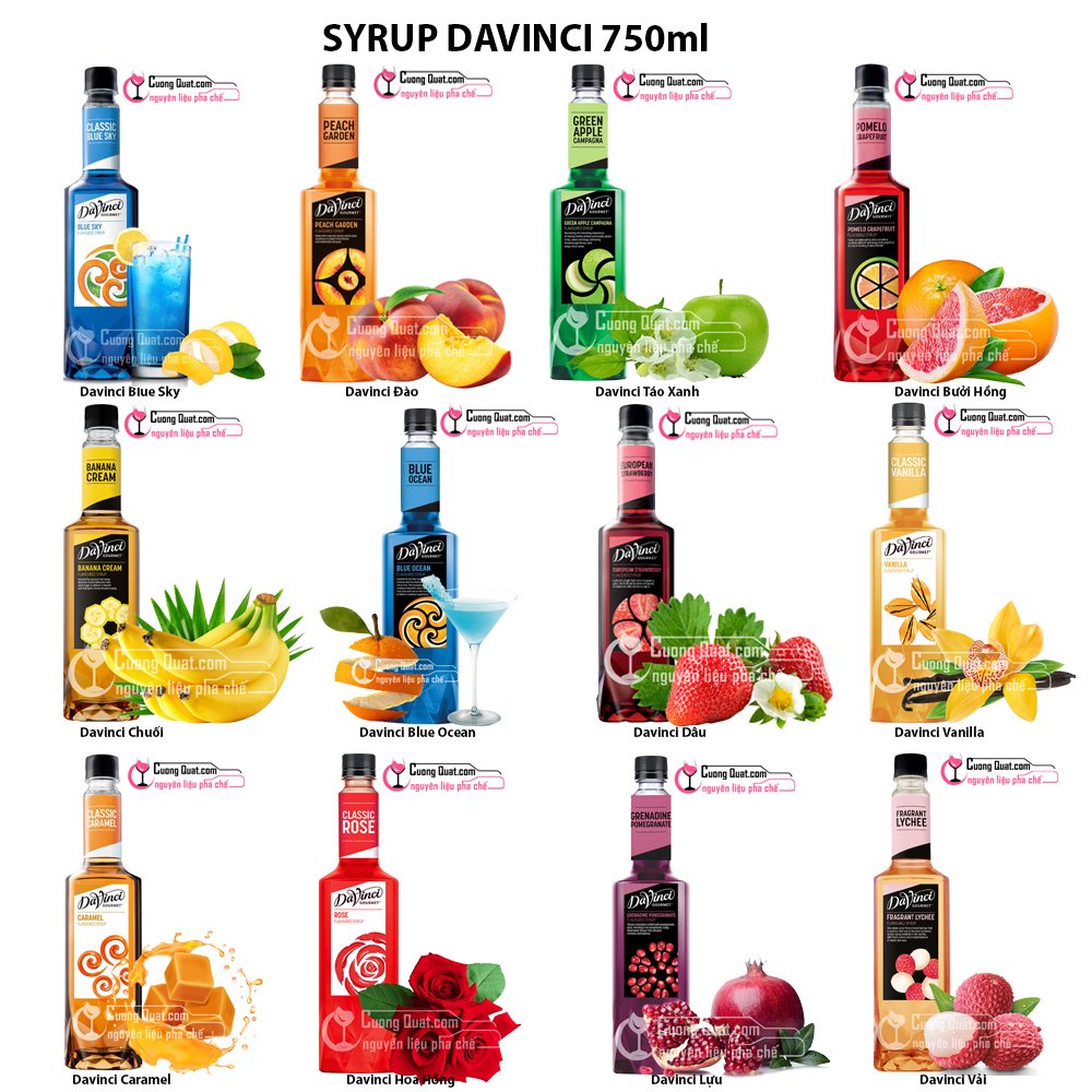 Sirô /Syrup Davinci các loại hương 750ml
