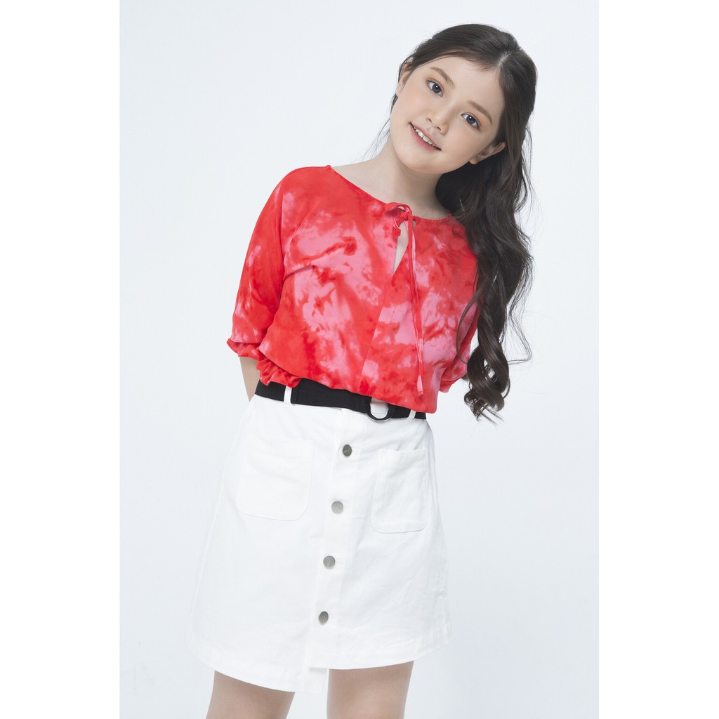 Áo sơ mi peplum bé gái IVY moda MS 17G0671