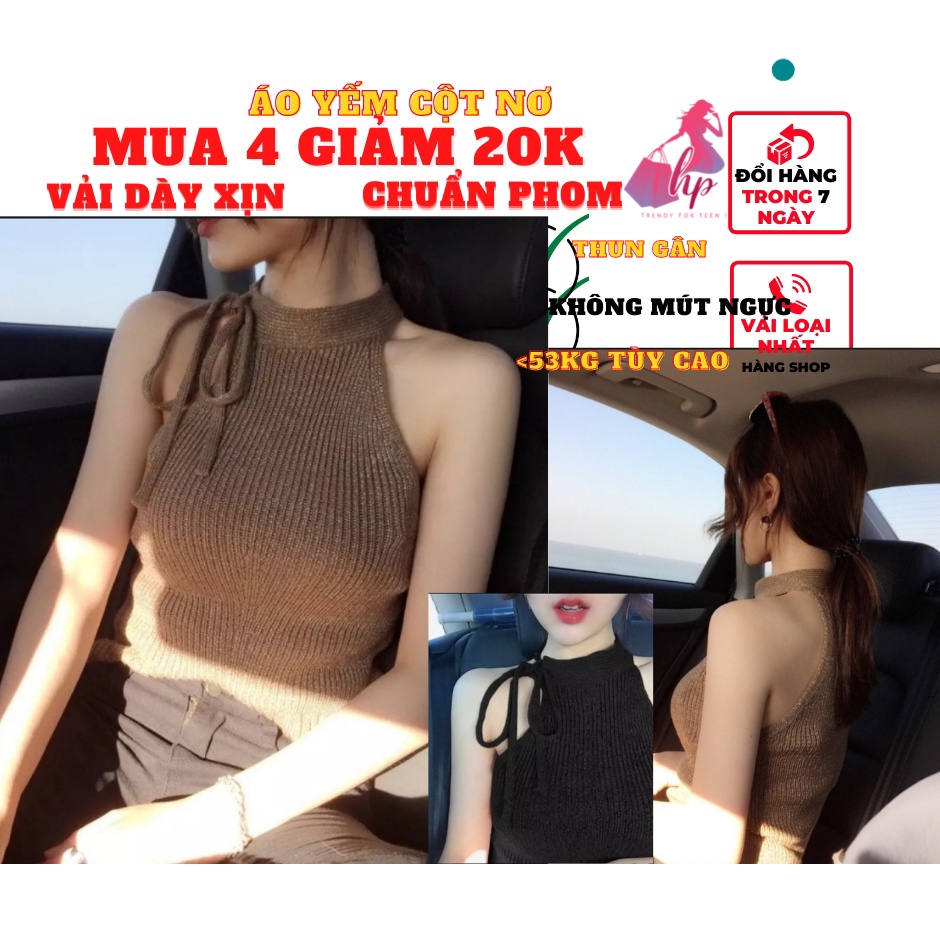 Áo nữ kiểu yếm cổ trụ hở vai croptop ôm body cột dây cổ phong cách hàn quốc mãu mới 2022 -A113
