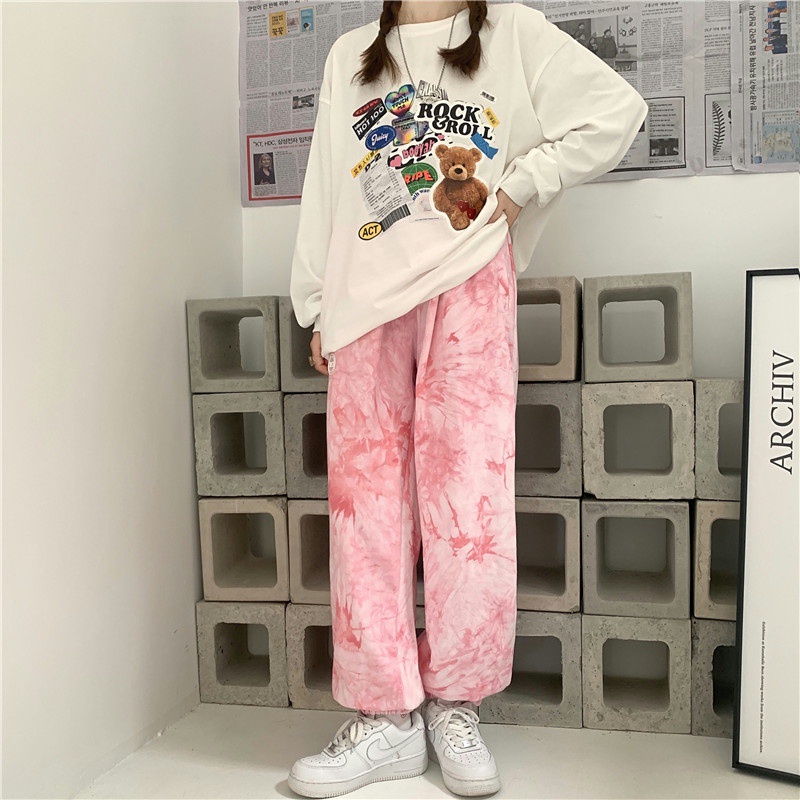 Quần ống rộng nhuộm màu độc đáo thời trang tùy chọn kích thước