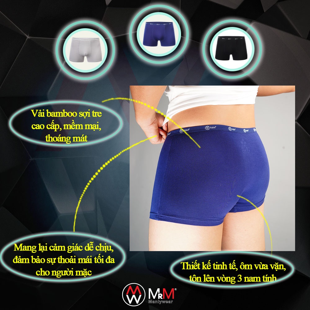 Quần lót nam Boxer sợi tre tự nhiên kháng khuẩn thấm hút mồ hôi MRM Manlywear - CB4QBXCN