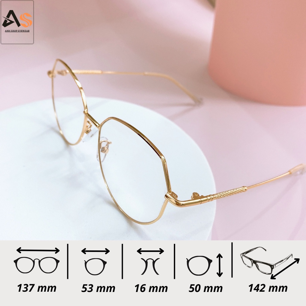 Gọng kính mắt mèo to chất liệu kim loại thời trang 2968