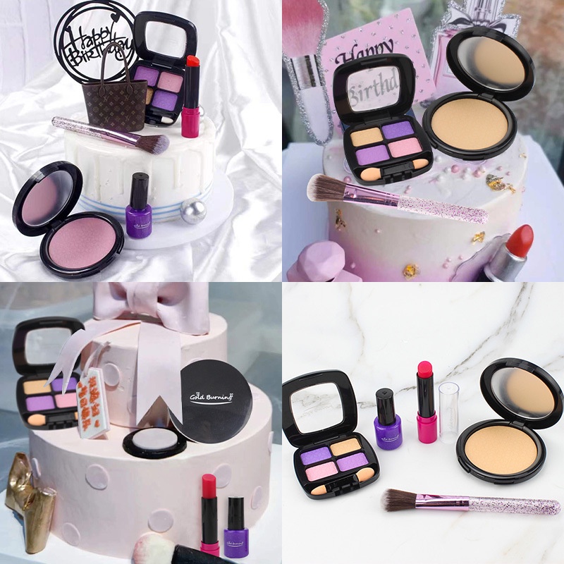 phụ kiện bánh kem sinh nhật [FREESHIP❤️] bộ trang điểm nhựa đẹp