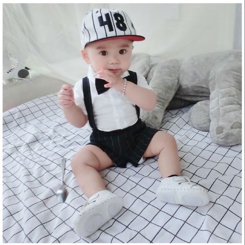 Bộ công tử kèm nơ cho bé trai 6-13kg