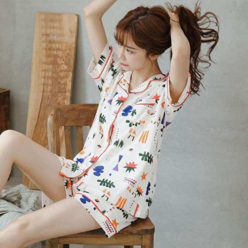 Bộ Đồ Pijma Không Viền Dễ Thương