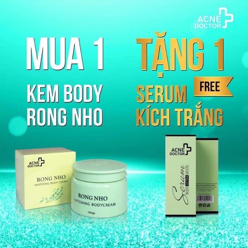 KEM BODY DƯỠNG TRẮNG DA RONG NHO TẶNG KÈM SERUM KÍCH TRẮNG