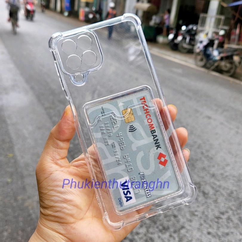 Ốp chống sốc silicon trong suốt kèm ngăn ví đựng thẻ Samsung M53 5G/ M33 5G - hàng dày loại 1