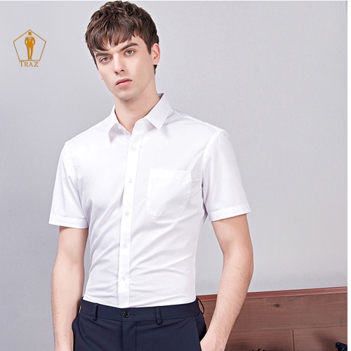 Aó Sơ Mi Trắng Nam Tay Ngắn, Dài Dáng Ôm Slim Fit Cao Cấp Hàn Quốc(Vải Dêt 30 Phần Trăm Từ Tre Bambo, Gỗ Sồi)