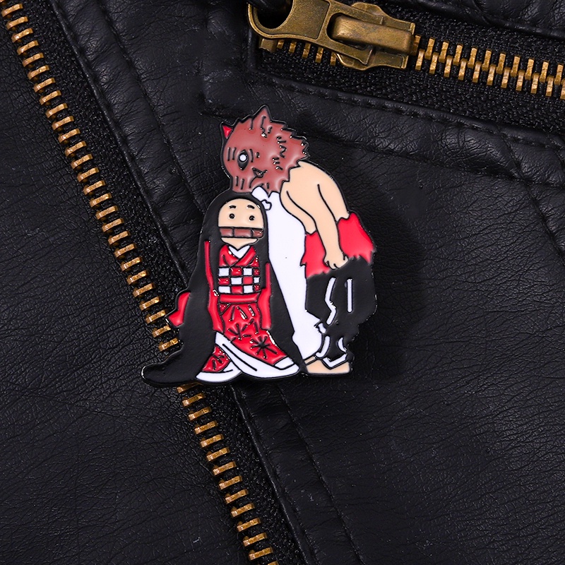 Ghim cài áo QIHE JEWELRY phong cách Anime Demon Slayer Nhật Bản cho bé