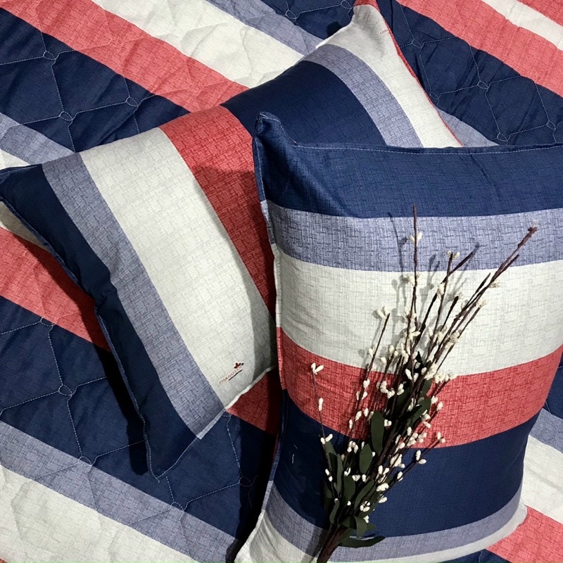 Drap Thắng Lợi, ga giường chính hãng cotton 100% in logo mẫu Sọc đỏ