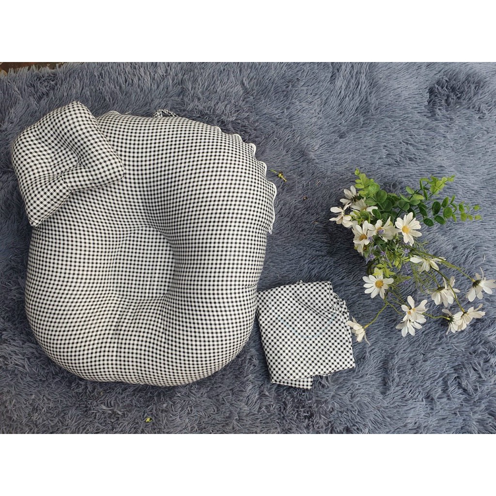 Đệm Chống Trào Ngược Cho Bé( Tặng Kèm Gối Chống Bẹp đầu ), Gối Tập Ngồi Cho Bé