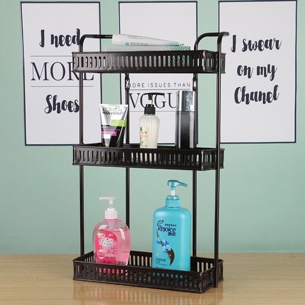 Kệ góc inox sơn tĩnh điện 2 tầng, 3 tầng