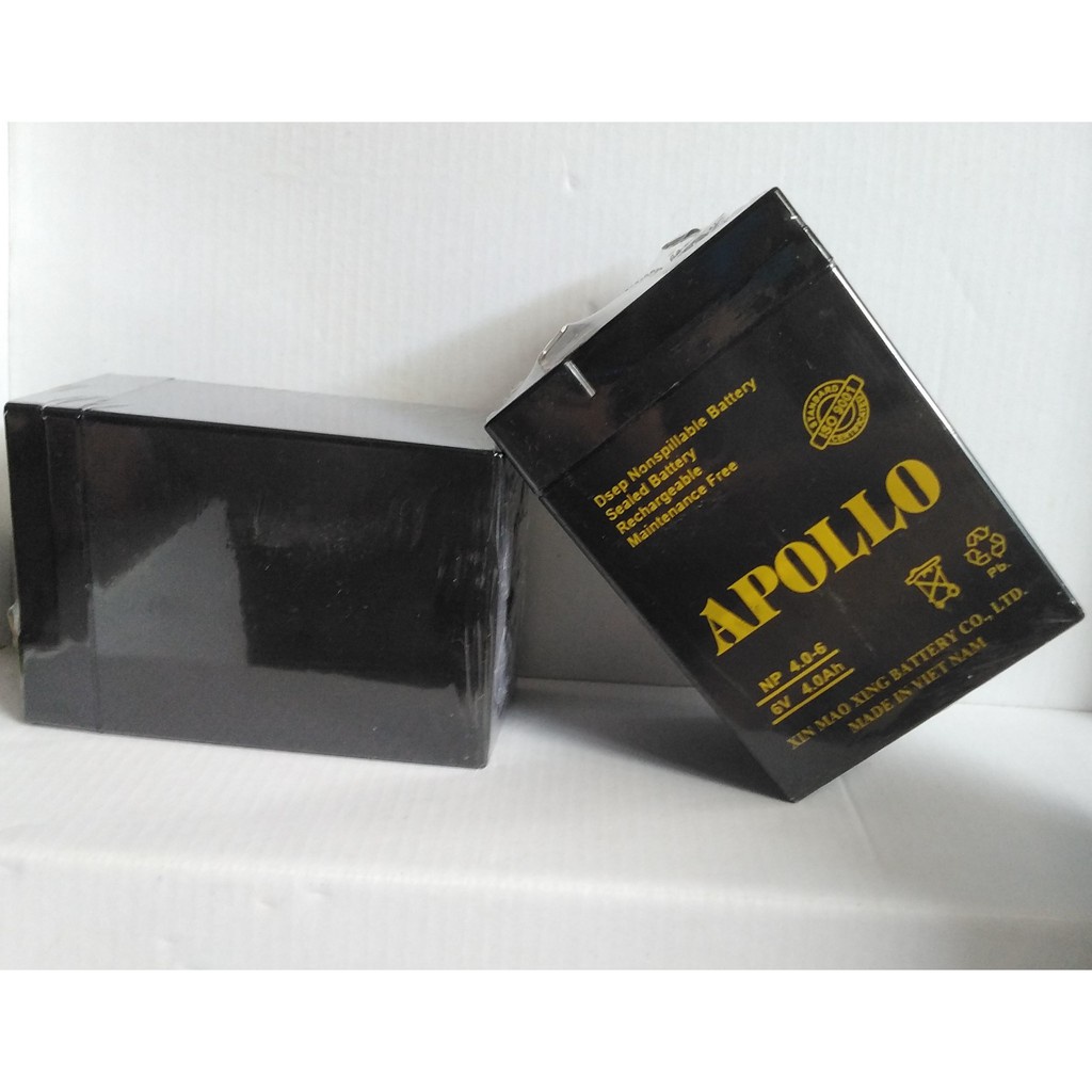 Bình Acquy khô Apollo 6V 4Ah.. CHÍNH HÃNG