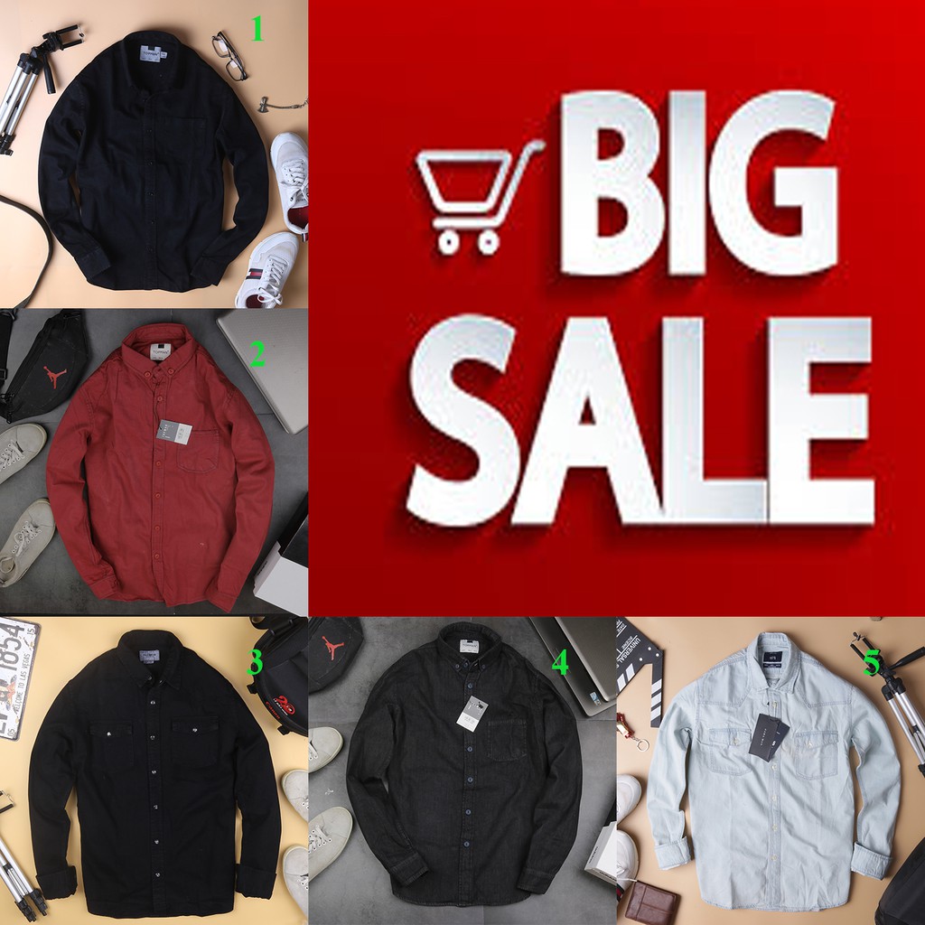 Sơ mi denim nam dài tay VNXK chất đẹp