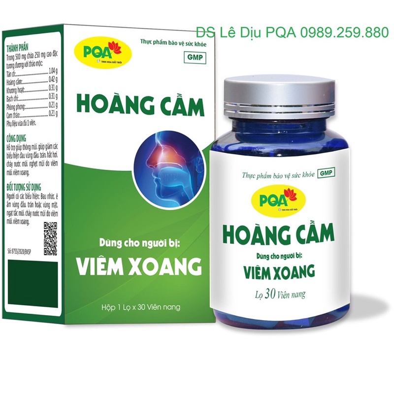 PQA Hoàng cầm 30 viên cho người viêm xoang, viêm mũi