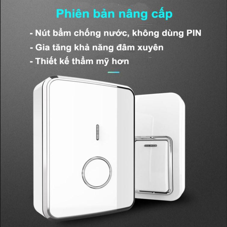 Chuông cửa không dây chống nước, không dùng pin Augreener N1 (Phiên bản nâng cấp)