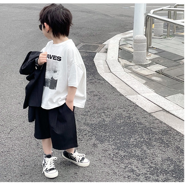Áo phông Ware đen trắng cho bé trai bé gái B69-21108