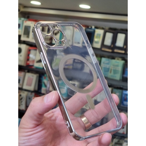 Ốp Lưng Dẻo Viền Màu Có Hỗ Trợ Sạc Không Dây MagSafe Iphone 14,14 Pro,14 Pro Max,13 Pro,13 Pro Max,12 Pro Max Hãng KST