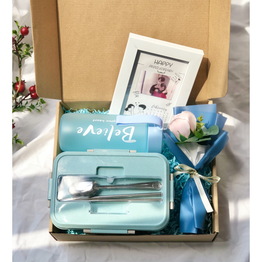 Set quà tặng Lunch Box (3 màu) - Quà tặng người yêu tâm lý - Tặng kèm bộ ảnh Memories of Love | BigBuy360 - bigbuy360.vn