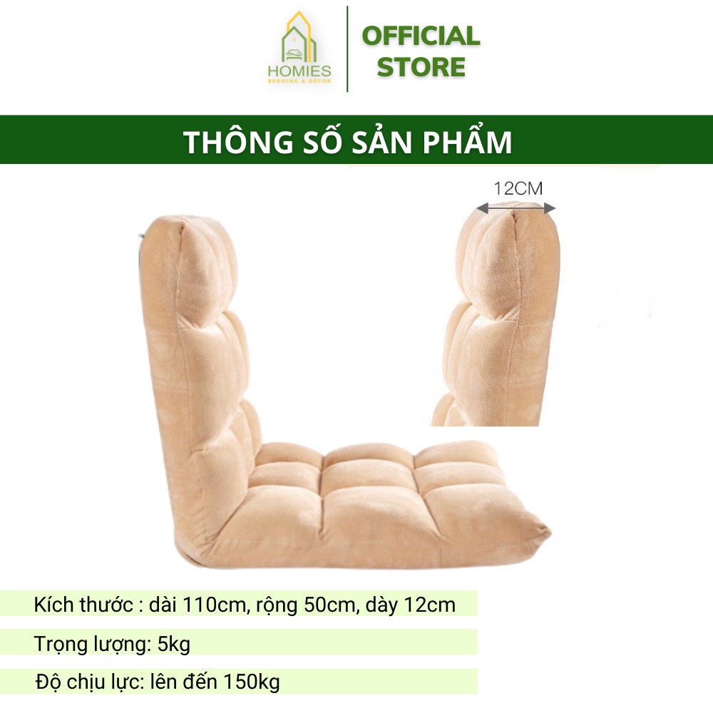 Ghế Lười Bệt Tựa Lưng HOMIES Màu Trơn Kiểu Nhật Điều Chỉnh 5 Cấp Độ - Chịu Trọng Lượng 180kg | BigBuy360 - bigbuy360.vn