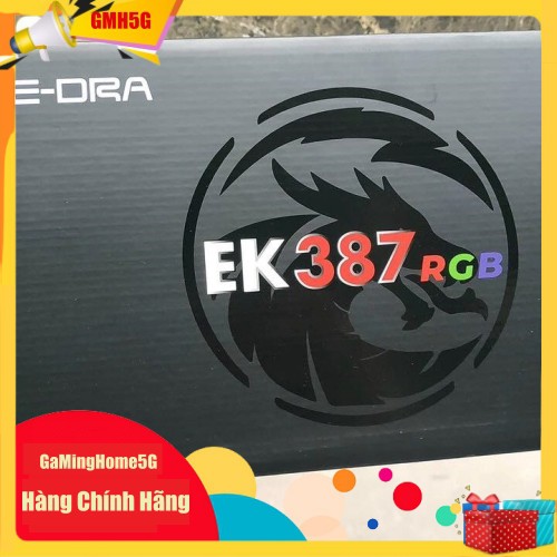 Bàn phím Cơ EDRA EK387 RGB Huano Switch - Mẫu 2021 - Cam kết chính hãng - B.h 24Tháng - Tặng 1 keycap cờ đỏ sao vàng