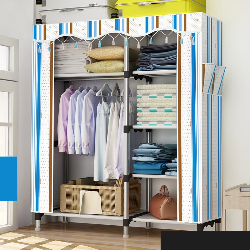 Tủ vải treo quần áo cho không gian nhỏ hẹp, tủ vải đa năng sắp xếp đồ đạc nhà cửa gọn gàng khung kim loại chắc chắn