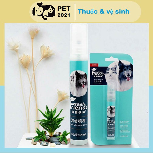 [Mã PET50K giảm Giảm 10% - Tối đa 50K đơn từ 250K] Xịt Thơm Miệng FRESH FRIENDS 14ml Dành Cho Chó Mèo - PET 2021