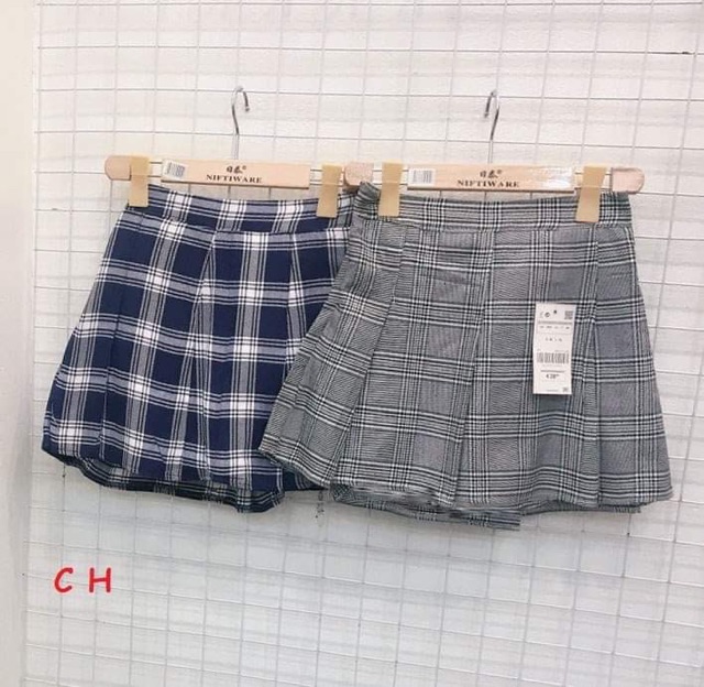 Chân váy kẻ xếp li hai lớp COH0220 | BigBuy360 - bigbuy360.vn