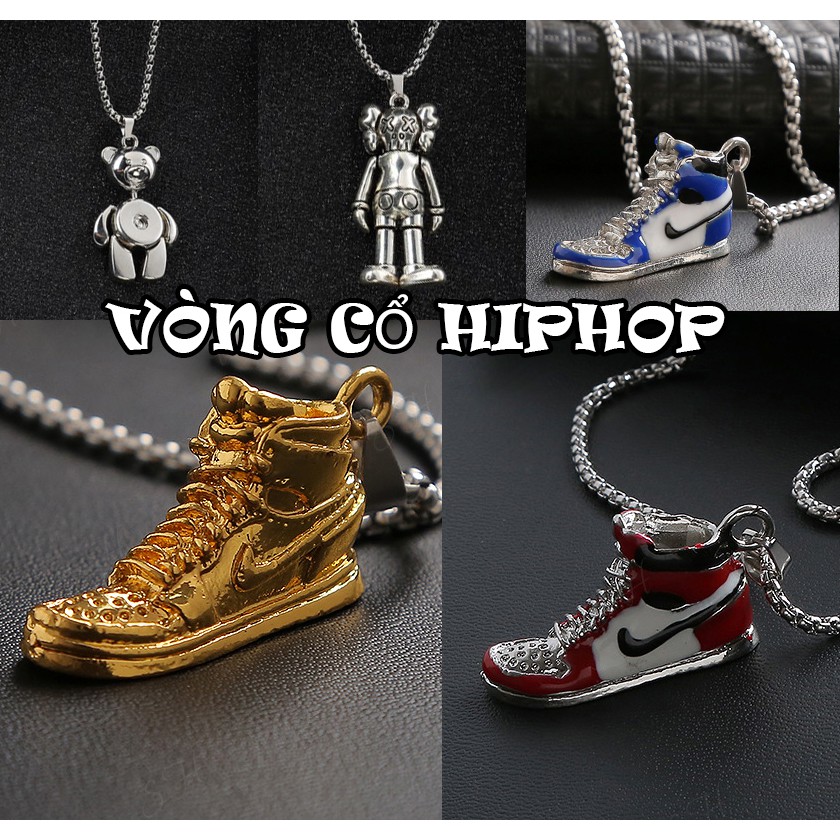 Vòng Cổ Mặt Hình Chú Gấu Kaw Unisex Dây To Khỏe Khoắn Retro Hiphop - Vòng Cổ Nam Nữ