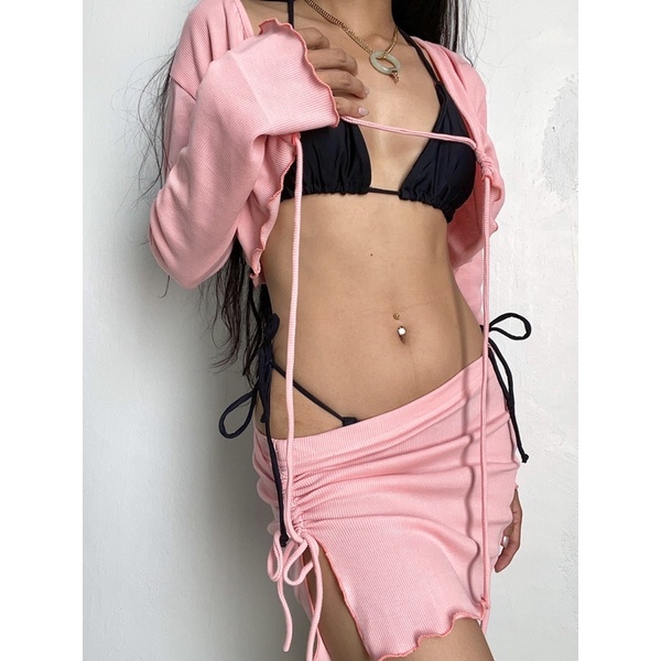 Set váy áo thun gân sexy